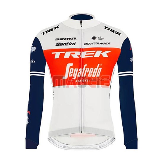 Maglia Trek Segafredo Manica Lunga 2020 Bianco Rosso Nero